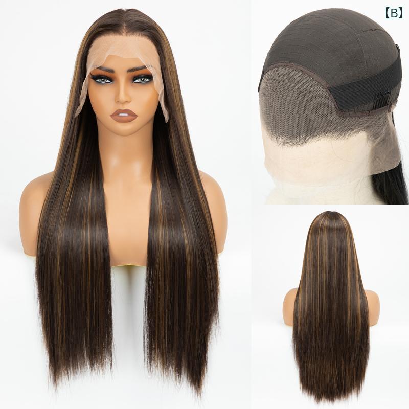 bloomelierのウィッグ レディース フルウィッグ ロング ヘアー カール 巻き髪 ストレート センター分け 自然 医療用 コスプレ 耐熱 かつら｜アングル3