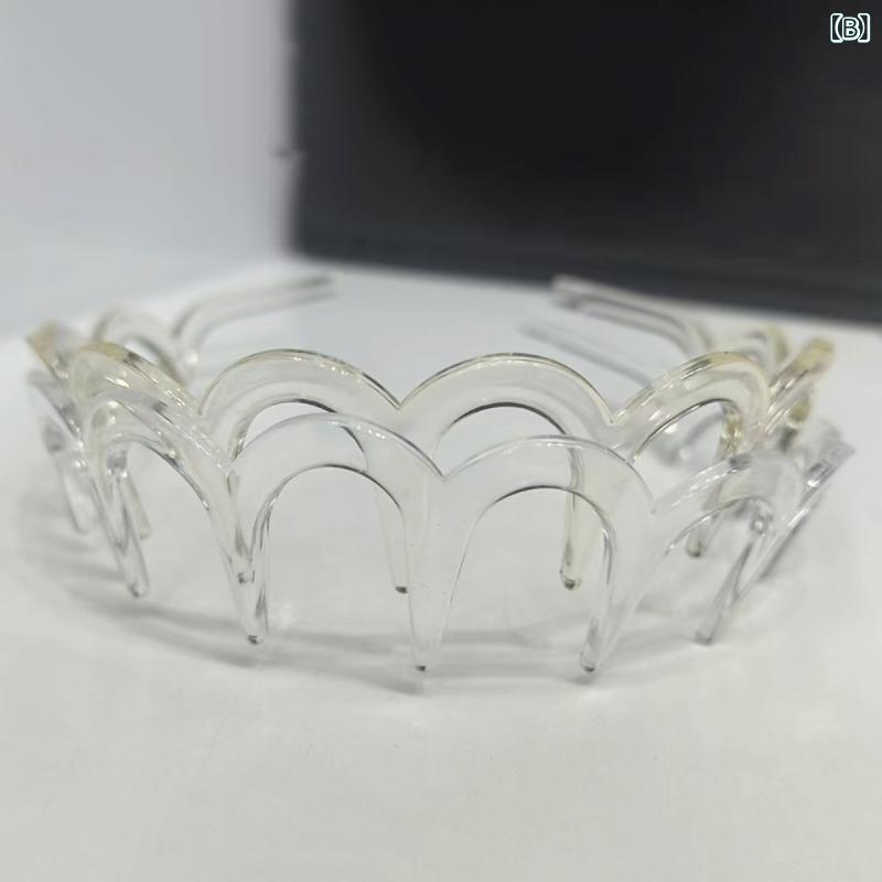 ヘアバンド メンズ レディース 歯付き 韓国風 シンプル 夏 ジェリーカラー 黒 透明...