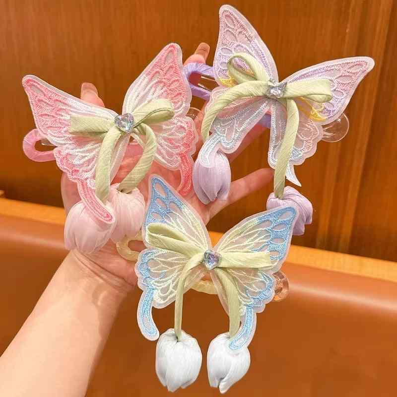 ヘアアクセサリー 女の子 スパンコール 蝶々クリップ キラキラ ハート 星 小花 ヘ...
