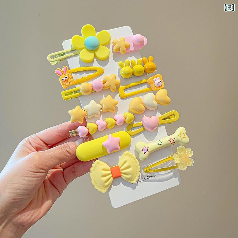 ヘアアクセサリー 女の子 スパンコール 蝶々クリップ キラキラ ハート 星 小花 ヘ...