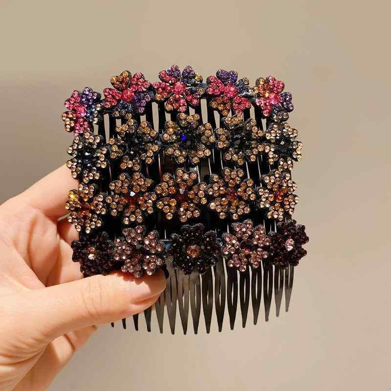 ・カテゴリ: ヘアアクセサリー・スタイル: シンプル・素材: プラスチック/樹脂・対象: 女性・形状: 幾何型・加工: 手作り・モチーフ: 金盞花・カラー展開: 紺色、シャンパン色、マルチカラー、ダークパープル
