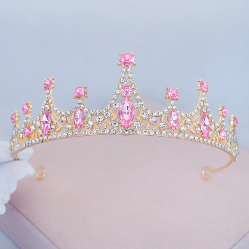 ティアラ レディース ウェディング バロック 水晶 花嫁 結婚式 プリンセス 誕生日 パーティー かわいい ヘアアクセサリー ヘッドドレス 欧米風 おしゃれ メッキ加工 合金 白水晶 銀 金 白