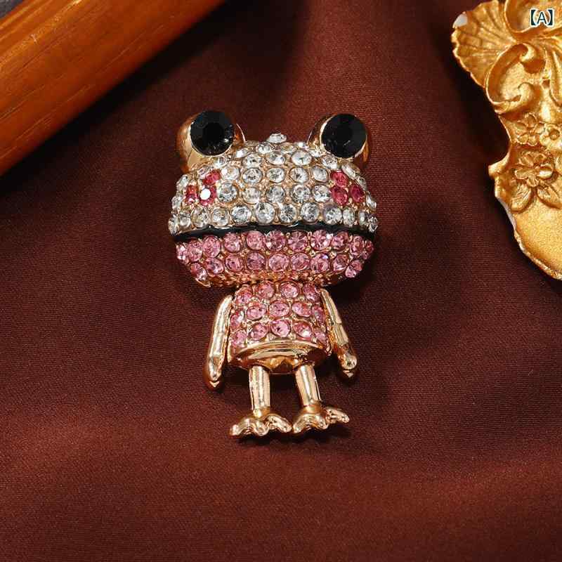 ブローチ メンズ レディース カートゥーン かわいい コミカル 大口 カエル 動物 モ...