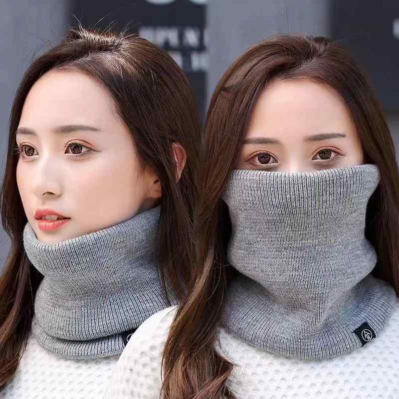 Other - マフラー ネックウォーマー メンズ レディース ニット 暖か 防寒 アウトドア サイクリング 普段使い 秋冬 刺繍 タイダイ ワイン ネイビー グレー