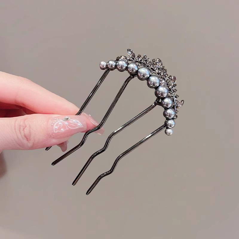 ・カテゴリ: ヘアアクセサリー・スタイル: 宮廷風・素材: 合金・タイプ: 女性用・カラー: 珍珠ラインストーン