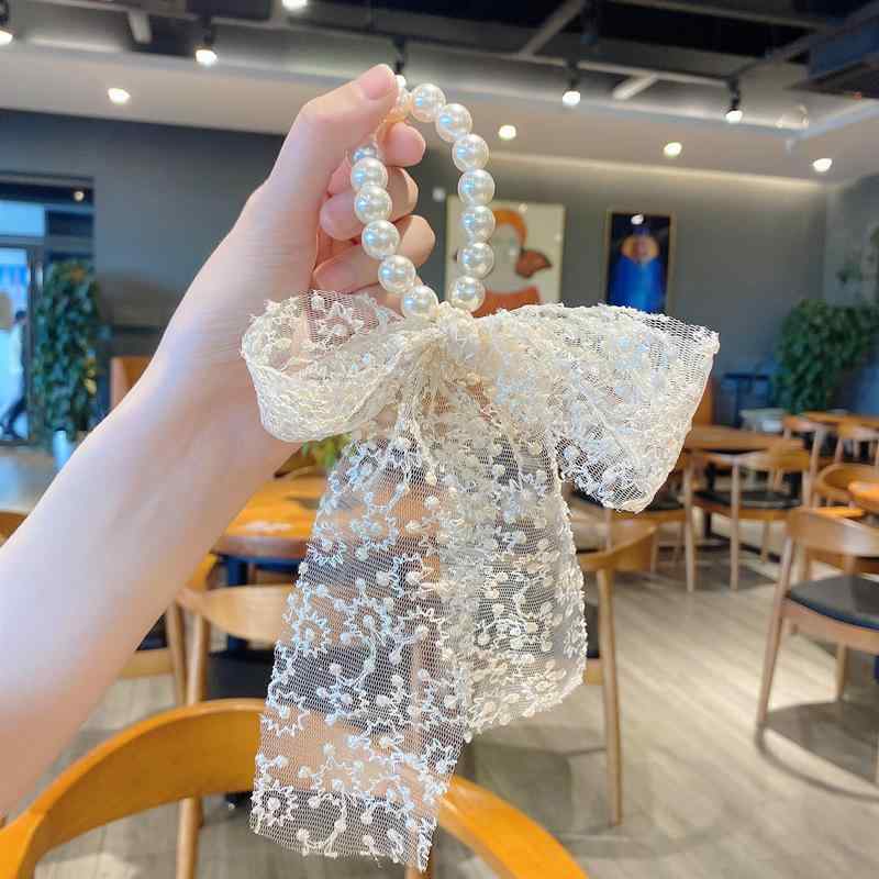 ヘアゴム レディース レース レトロ リボン フェイクパール ヘアアクセサリー シン...