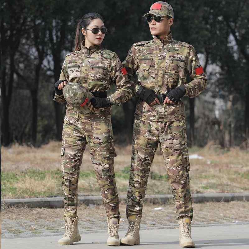 迷彩服 セットアップ メンズ レディース 春秋 登山 アウトドア 耐磨耗 作業着 サバゲー 訓練服