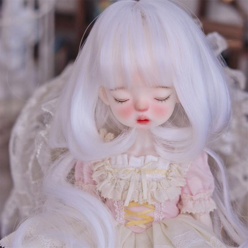 人形用ウィッグ BJDドール用 耐熱ファイバー ジェリーフィッシュヘア ピンクホワイト おしゃれ コスプレ かわいい ヘアパーツ