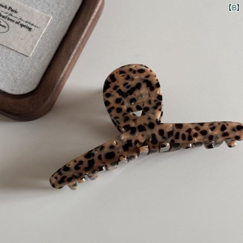 ヘアクリップ レディース ヒョウ柄 アセテート べっ甲風 ヘアクリップめ 髪飾り 頑...