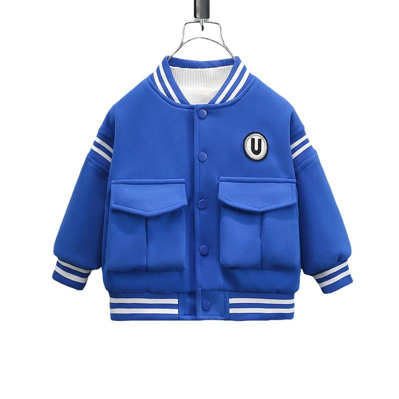 ジャケット キッズ 男の子 子供服 アウター 棒球服風 長袖 コットン 綿 Vネック 春秋 おしゃれ