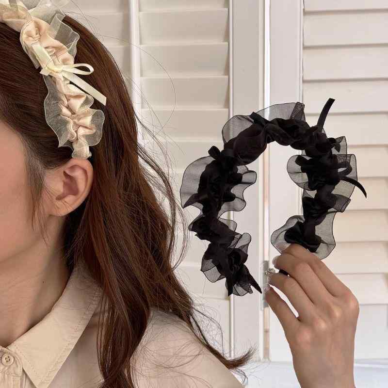 ・カテゴリ: ヘアアクセサリー・スタイル: レトロ・主な素材: 布・カラー展開: 杏色、黒・対象: 女性・加工: 手作り