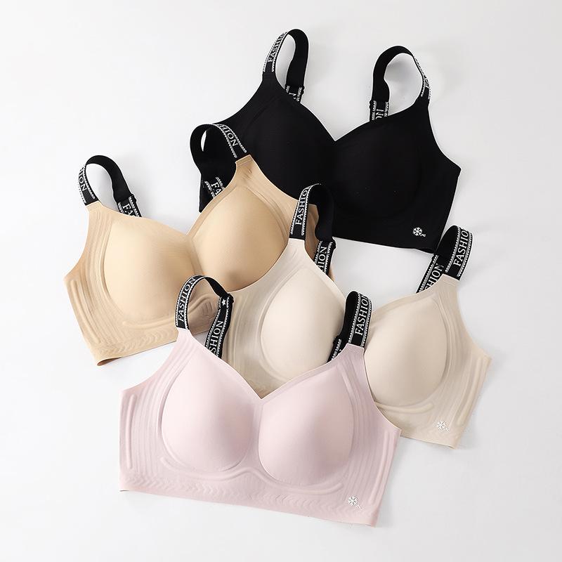 ブラジャー レディース 補正 脇高 脇肉すっきり 寄せ上げ 着痩せ シームレス ノンワイヤー 通気性 快適 薄手 3/4カップ 4段ホック