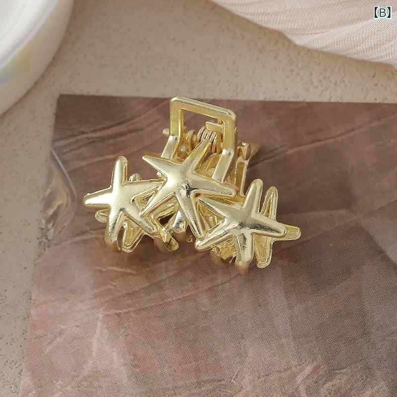 バンスクリップ レディース 金属製 小型 星 ハート かわいい 韓国風 ヘアアクセサ...