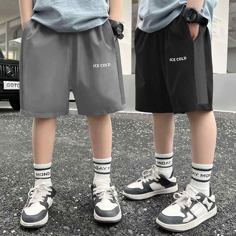 ハーフパンツ キッズ 男の子 吸汗速乾 薄手 カジュアル スポーツ 無地 ロゴ ポリエステル 春夏
