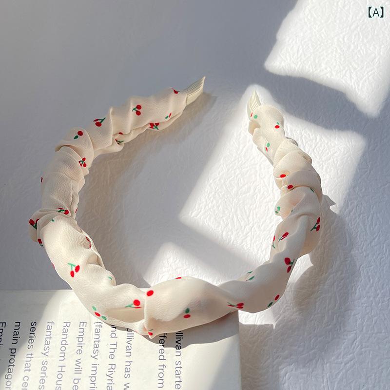 Rakuten - カチューシャ レディース 花柄 刺繍 ギャザー ボリュームアップ 洗顔 シンプル かわいい ふんわり 春夏 白