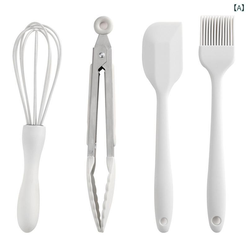 調理器具 4点セット シリコン キッチンツール 製菓道具 耐熱 ヘラ 刷毛 泡立て器 ...