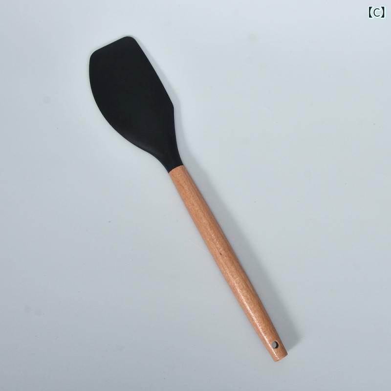 シリコンスパチュラ 木柄 厚手 耐熱 傷つけない おしゃれ キッチンツール 製菓用品...