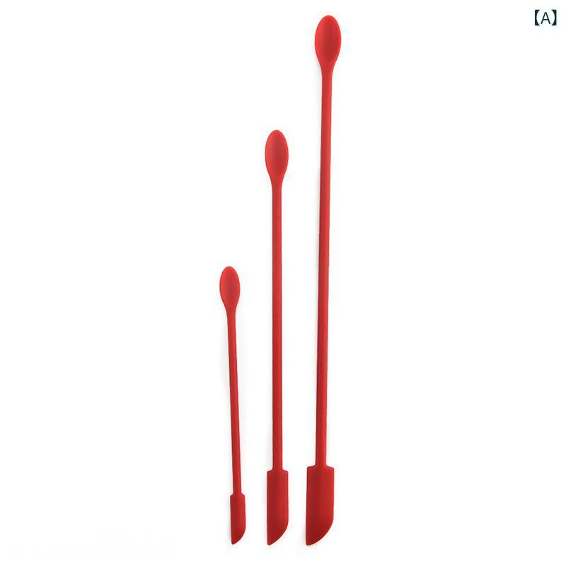 キッチンツール シリコン ミニ スパチュラ 3本セット 両端 ヘラ ジャム用 製菓用品...