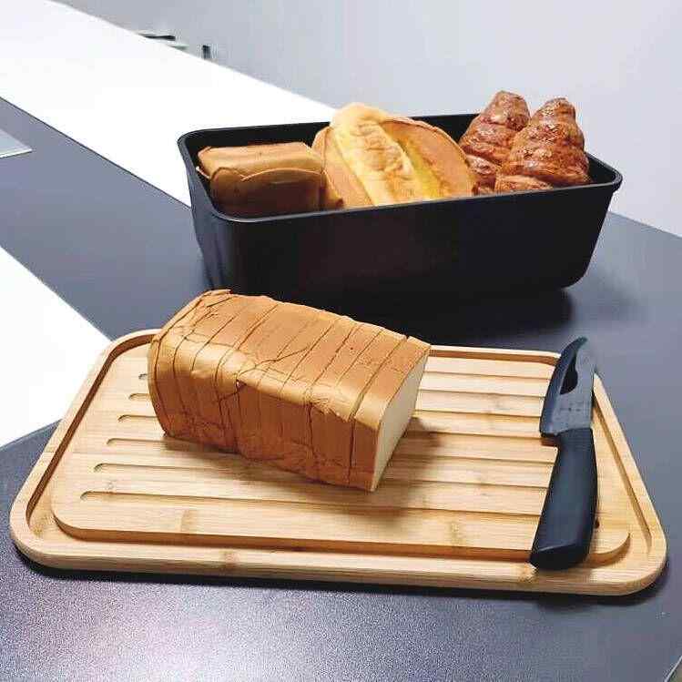 パン収納ボックス ブレッドケース 竹製まな板付き キッチン収納 パンケース おしゃれ シンプル キッチン用品 大容量 北欧風