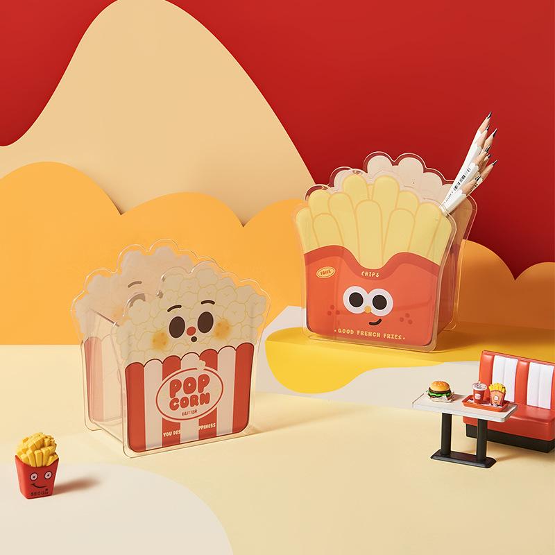 卓上収納ボックス レディース かわいい ハンバーガー ポテト 透明 ペン立て メイクブラシスタンド プラスチック製 整理 整頓 オフィス 用品 bloomelier-10336116 bloomelier パッケージ画像