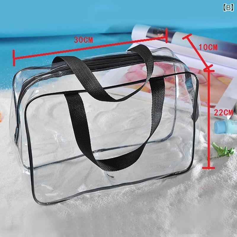 メイクポーチ レディース 透明 防水 PVC素材 セット 旅行用品 トラベル 収納ケース コスメ入れ シンプル バスルーム 洗面所 bloomelier-10336973 bloomelier サンプル画像3