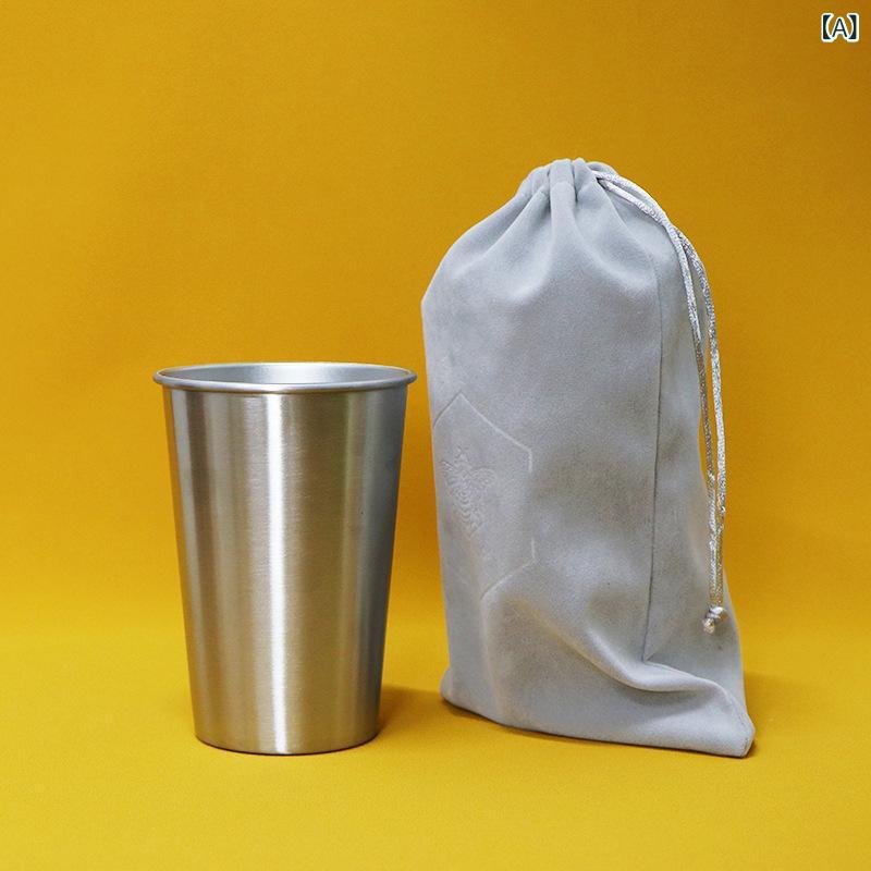 コップ ステンレス 4個セット アウトドア キャンプ用品 折りたたみ 軽量 持ち運び 収納袋付き 旅行用 コーヒー用 携帯用 耐久性 bloomelier-10337342 bloomelier サンプル画像2