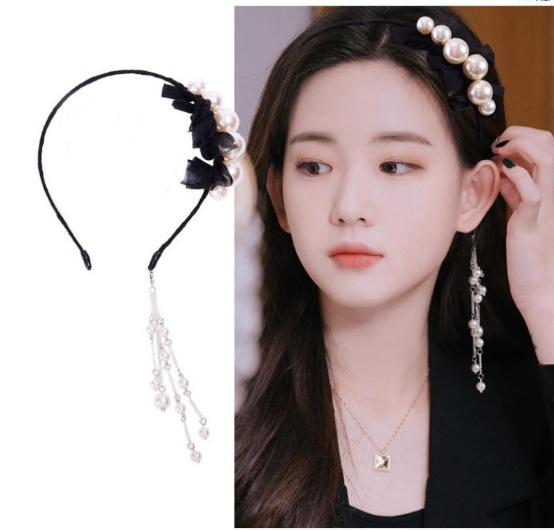 ・カテゴリ: ヘアアクセサリー・素材: パール・カラー: 珍珠・スタイル: フリンジヘアバンド
