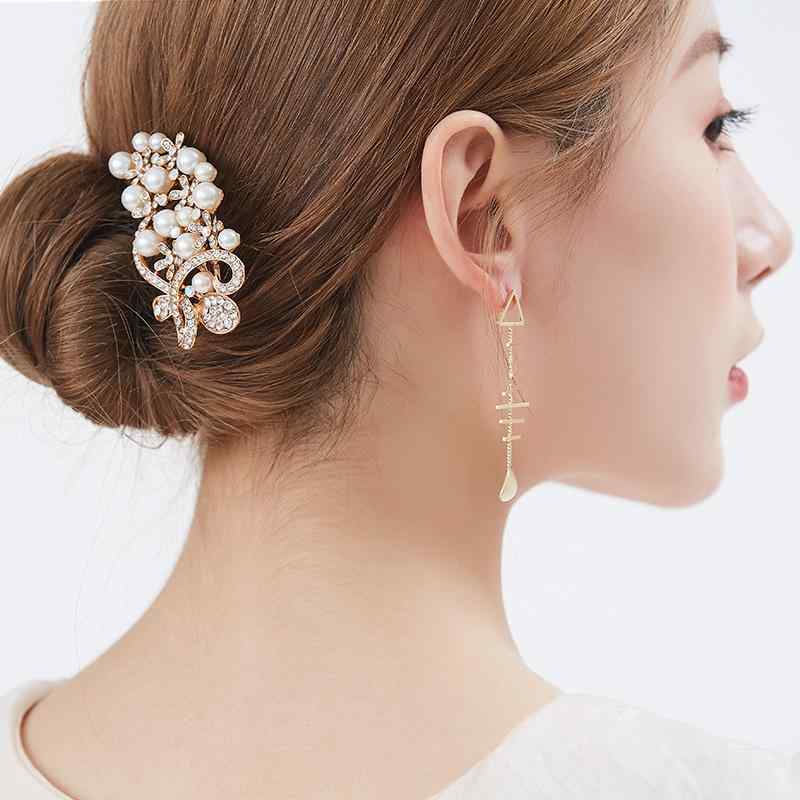 ヘアコーム レディース パール リボン タッセル 髪飾り ウェディング 結婚式 アップスタイル お団子ヘア 合金