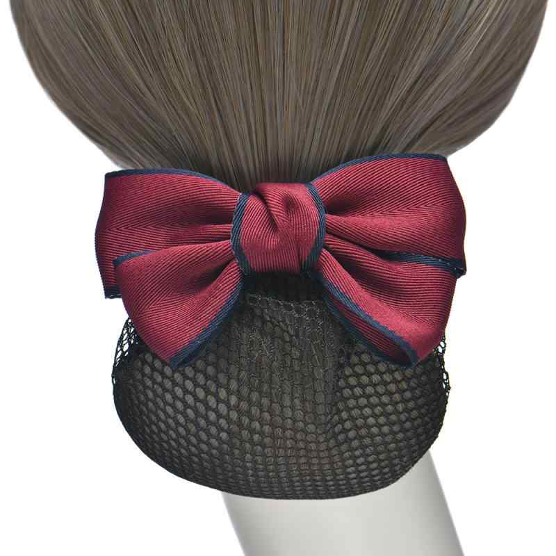 シニヨンネット レディース ヘアアクセサリー シンプル 無地 まとめ髪 仕事用 オフィス 事務 冠婚葬祭 受付 銀行 医療 接客 リボン付き