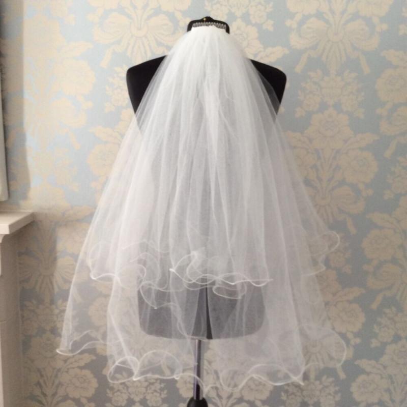 ベール キッズ 女の子 コーム付き 2層 チュール ショート フラワーガール ドレス用 結婚式 発表会 写真撮影 七五三 フォーマル ヘアアクセサリー ヘッドドレス ホワイト オフホワイト