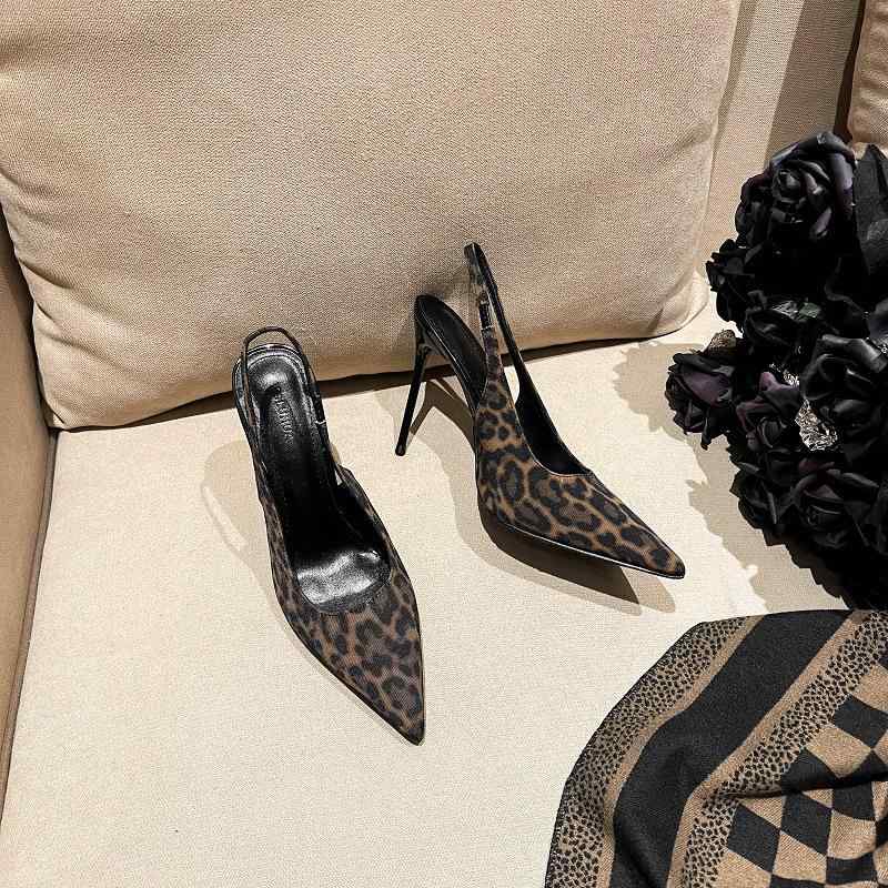 ・カテゴリ: バックストラップサンダル・ヒールの高さ: 8cm、10cm・サイズ展開: 34、35、36、37、38、39、40・甲材: レオパード柄・つま先形状: ポインテッドトゥ・スタイル: 欧米風・底材: ゴム・裏地: マイクロファイバー・着用方法: アンクルストラップ