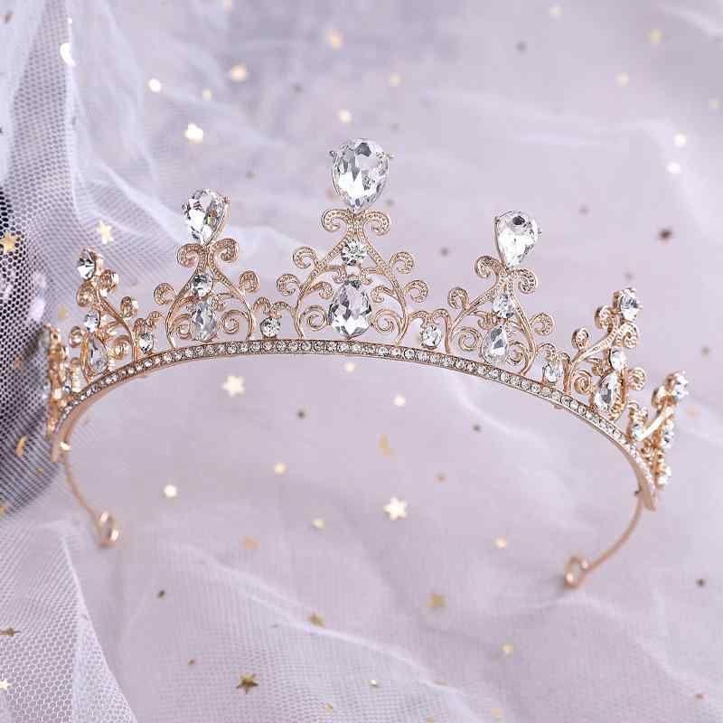 ティアラ レディース ヘッドドレス クラウン カチューシャ ヘアアクセサリー ウエディング ブライダル 結婚式 発表会 成人式 誕生日 パーティー クリスタル 合金 電気メッキ加工 ゴールド シルバー