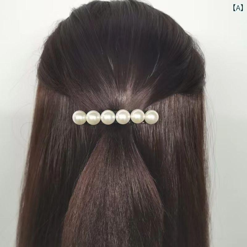 バレッタ レディース ヘアアクセサリー 髪留め ヘアクリップ スプリング式 ポニーテール ハーフアップ まとめ髪 韓国風 上品 おしゃれ オフィス カジュアル パール調 フラワー リボン ハート