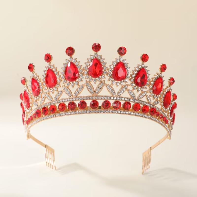 ヘアアクセサリー レディース キラキラ ラインストーン クリスタル バロック調 ティアラ クラウン ブライダル ウェディング 結婚式 二次会 ドレス 発表会 演奏会 パーティー 誕生日 合金