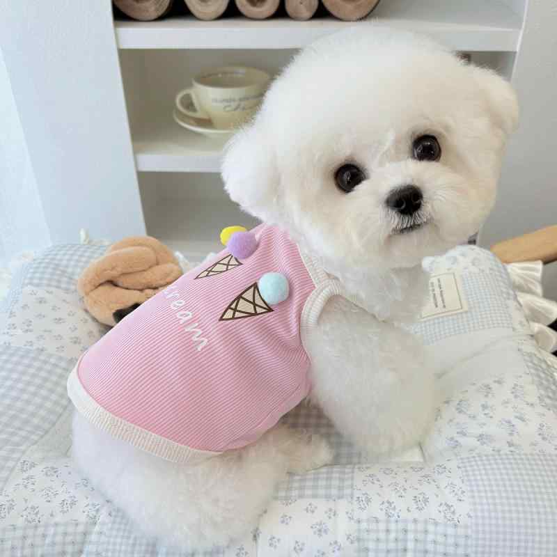 ペット服 猫 犬 キャミソール 春夏 かわいい パステルカラー 薄手 通気性 涼しい お散歩 お出かけ コットン 柔らかい タンクトップ