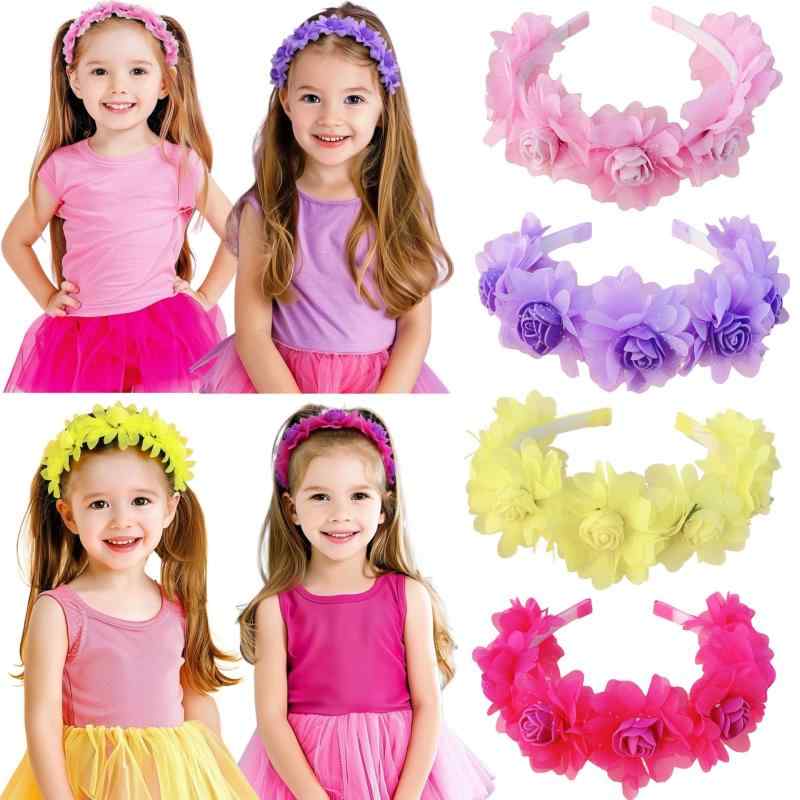 ・カテゴリ: ヘアアクセサリー・スタイル: かわいい・対象: 子供・加工: り・流行要素: 花、楕円・カラー展開: ピンク、紫、黄色、ローズレッド