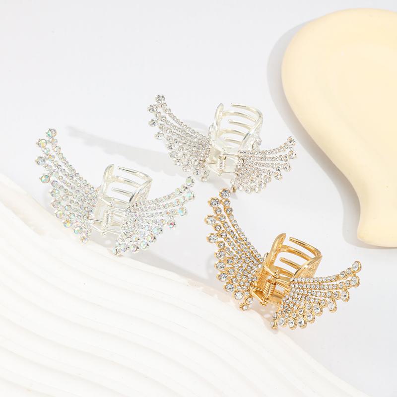 乐天商城 - ヘアクリップ レディース バレッタ ヘアクリップめ 蝶 ヘアアクセサリー 髪飾り シャーククリップ ラインストーン 透かし彫り 合金 キラキラ まとめ髪 ハーフアップ ヘアアレンジ おしゃれ かわいい フェミニン エレガント 韓国風