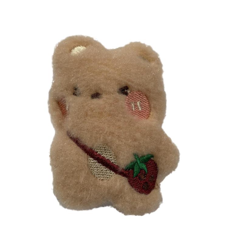 ブローチ レディース キッズ ぬいぐるみ マスコット クマ ヘアピン バッグ チャーム アクセサリー キーホルダー 3way かわいい ふわふわ ピンク イエロー ブラウン ホワイト ブルー