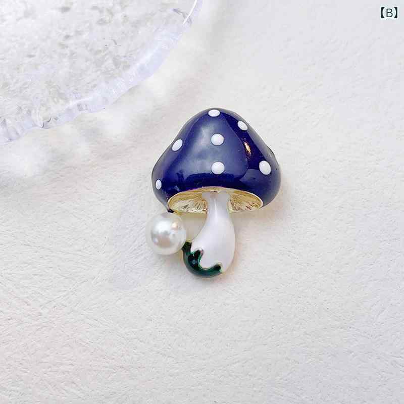ブローチ レディース かわいい キノコ パール パール アクセサリー スカーフ留め ...