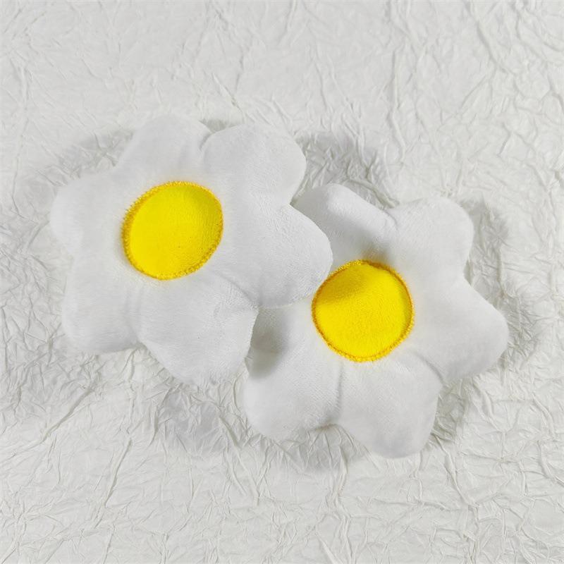 ワッペン ハンドメイド レディース ぷっくり フラワー モチーフ 白 5個セット 手芸 DIY 素材 布製 お花