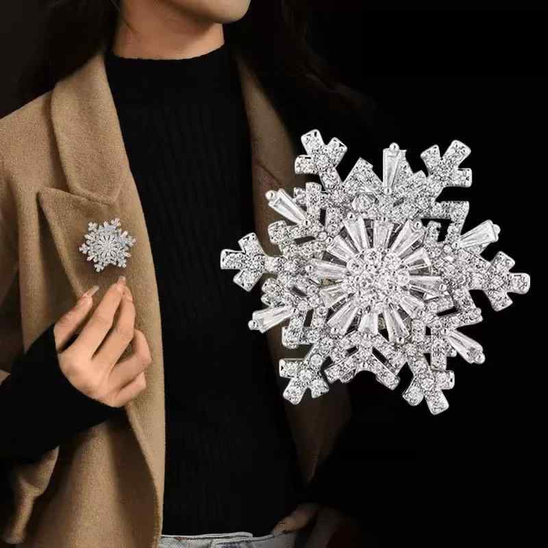 ブローチ レディース 回転 雪花 モチーフ 高級感 メッキ加工 フォーマル スーツ ジャケット 飾り ピン アクセサリー