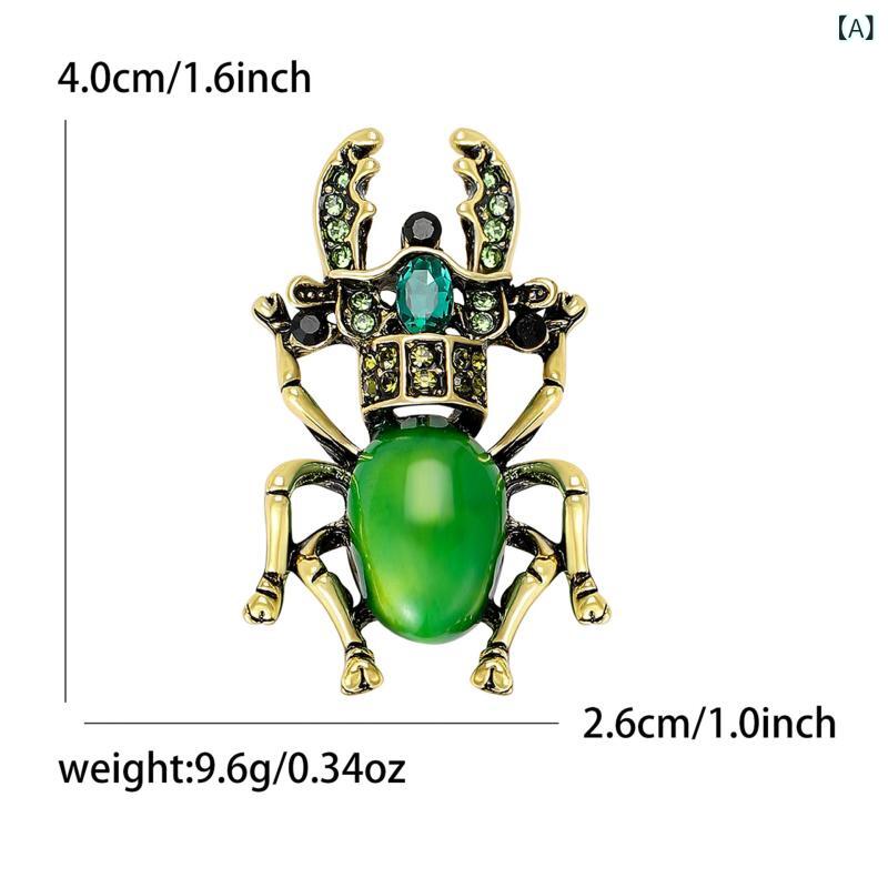 ブローチ レディース コサージュ 昆虫 甲虫 カブトムシ ラインストーン エナメル 合金 ピンバッジ アクセサリー 胸元 飾り おしゃれ 個性的 キラキラ 通勤 カジュアル フォーマルの商品画像 2