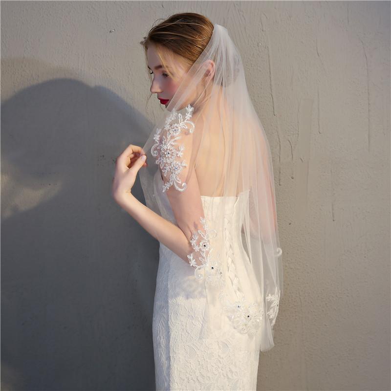ウエディングベール レディース コーム付き レース ジルコニア付き レトロ ショート丈 挙式 結婚式 2次会 ブライダル 花嫁 ヘアアクセサリー