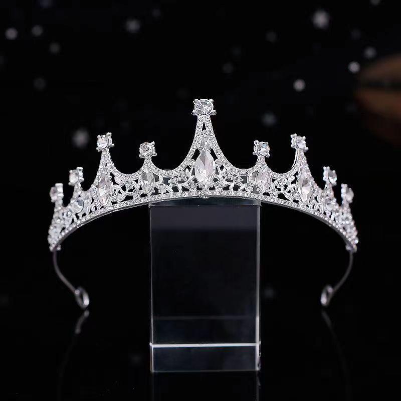 ティアラ レディース ヘアアクセサリー ブライダル ウェディング クラウン 水晶 電気メッキ加工 合金 キラキラ ヘッドドレス 結婚式 パーティー 記念写真 プリンセス