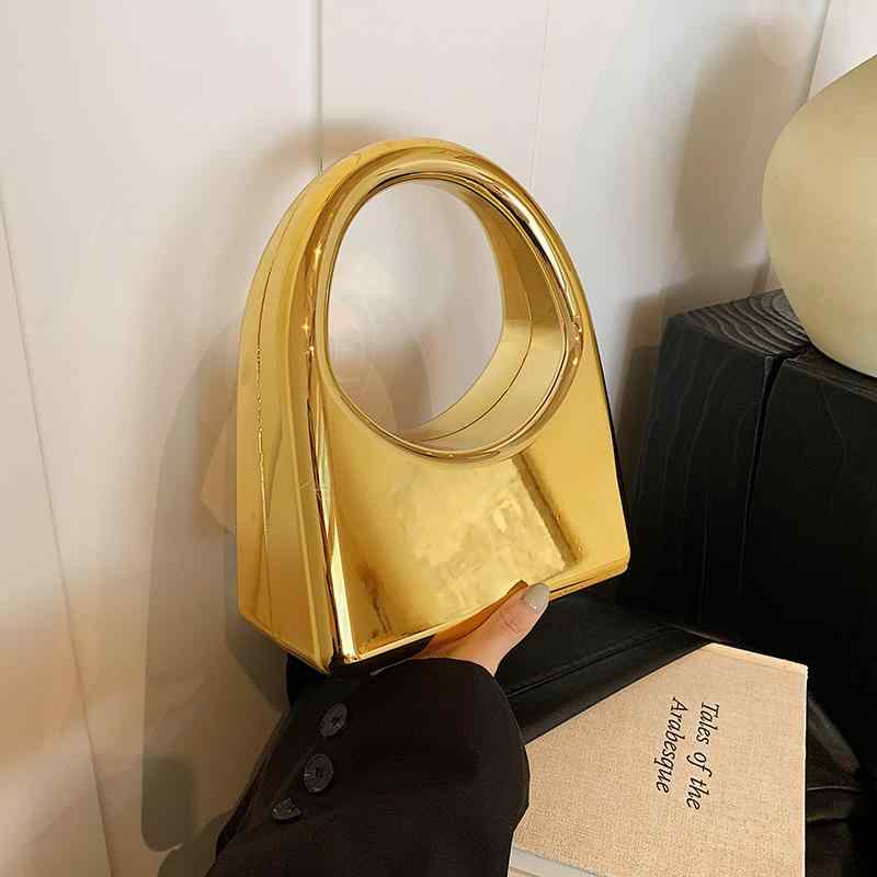 ハンドバッグ レディース パーティーバッグ アクリル チェーン付き 斜めがけ ショルダーバッグ 2way 軽量 大容量 メタリック 磁気ボタン 自立 キラキラ カジュアル 通勤 結婚式 二次会 おしゃれ 上品