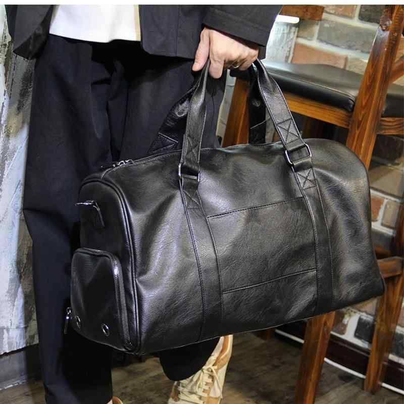 乐天商城 - ボストンバッグ メンズ PUレザー 大容量 防水 耐摩耗 シューズ収納 旅行かばん ショルダーバッグ 手提げ 斜めがけ 出張 ビジネス ブラック
