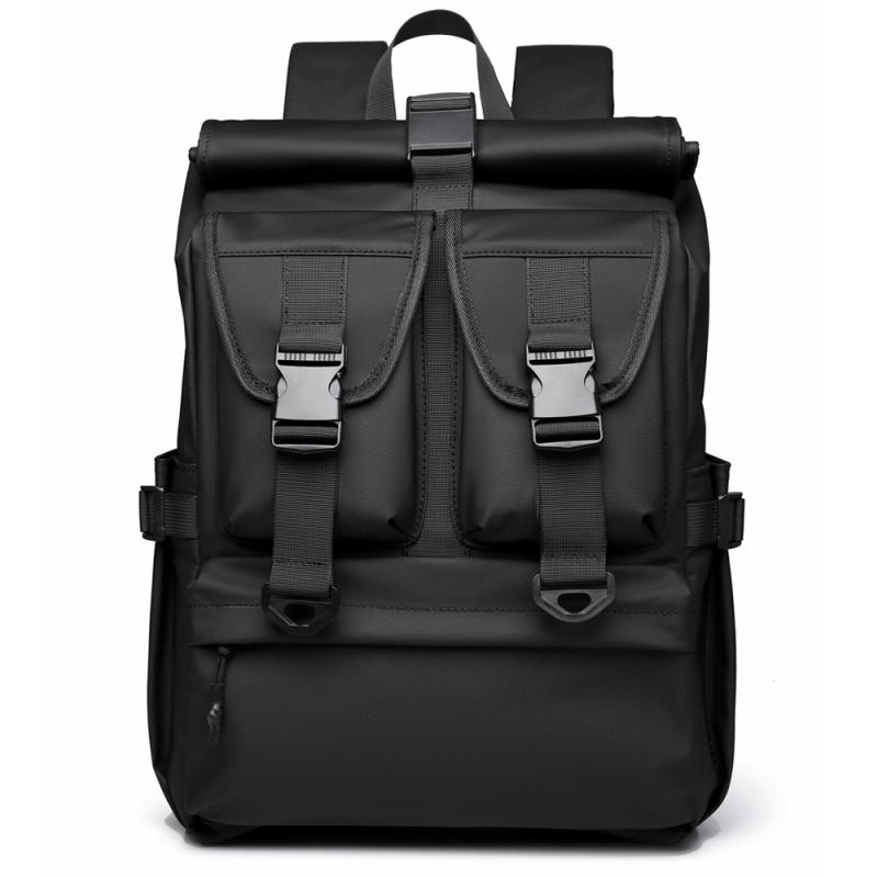 ・カラー展開: グレー、ブラック・素材: ナイロン・スタイル: ストリート・容量: 36-55L・機能: 軽量・対応PCサイズ: 38.1cm・柄: 無地・裏地素材: ポリエステル・背負いシステム: 弧形肩ストラップ・性別: ユニセックス・使用シーン: レジャー・旅行