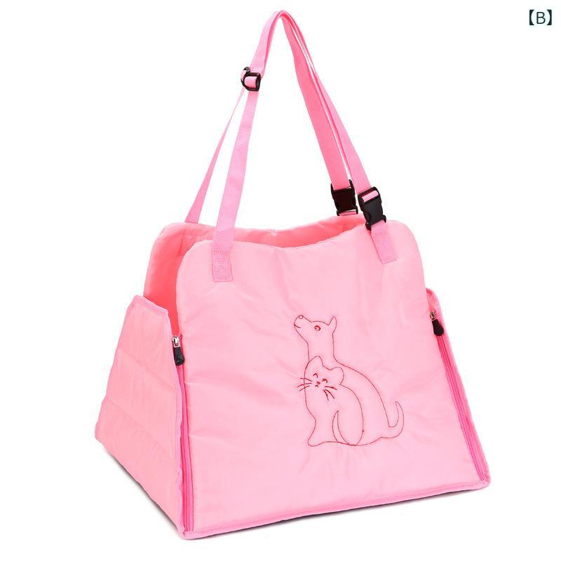 bloomelierのペットキャリーバッグ 犬 猫 ドライブシート ドライブボックス 2way 助手席用 撥水加工 通気性 メッシュ窓付き お出かけ 旅行 カー用品 安全 ベルト付き｜アングル3