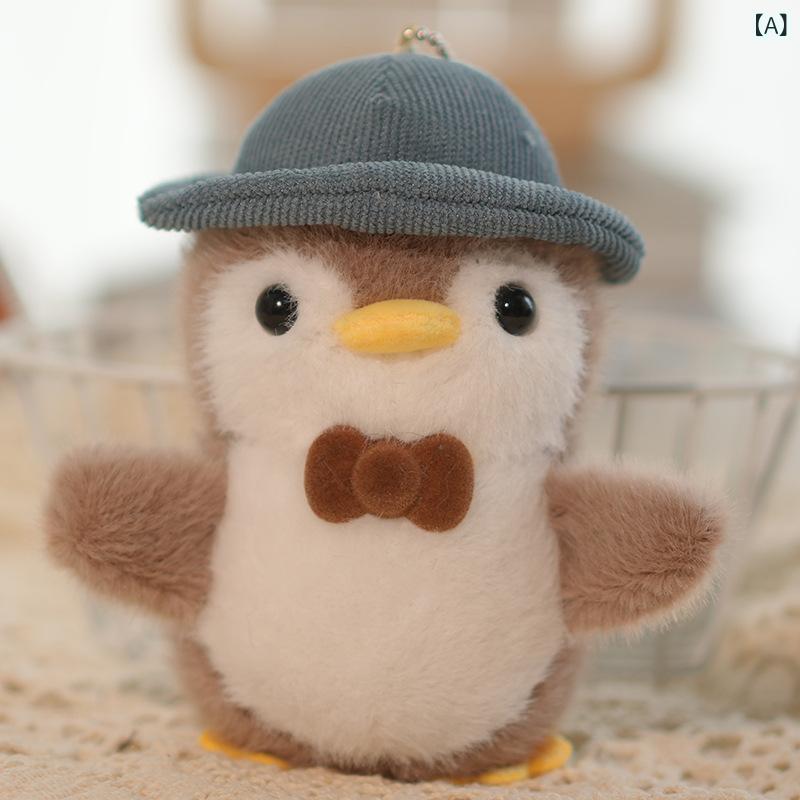 キーホルダー ぬいぐるみ レディース ペンギン マスコット バッグチャーム ミニ ふわふわ かわいい キーリング 通学