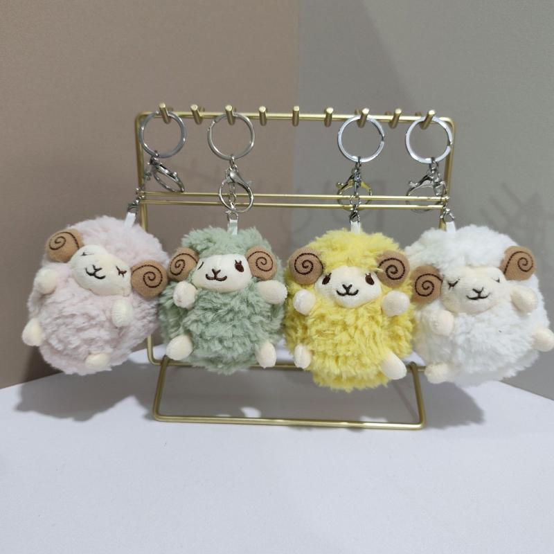 キーホルダー ぬいぐるみ ひつじ かわいい 10cm マスコット キャラクター キーリング チャーム パステルカラー バッグチャーム ミニ プレゼント プチギフト